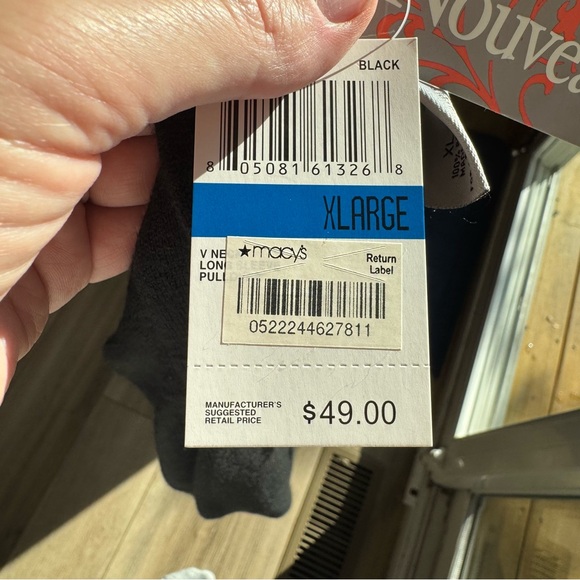 NWT Nouveaux Sweater Women’s Size XL Black Bow Knot Around the Neck Soft & Cozy - Picture 6 of 7